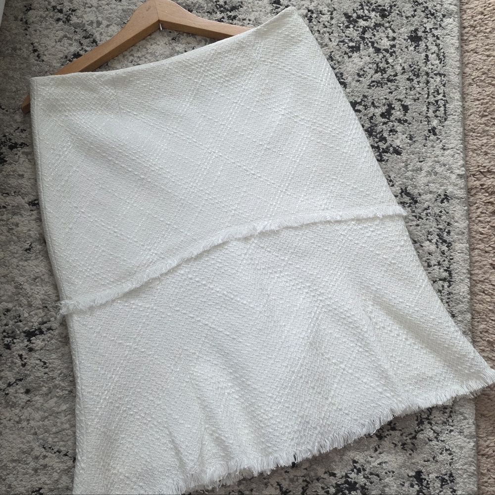 Tweed Pencil Skirt Womens 6 White Preppy City Chic White House Blaack Market